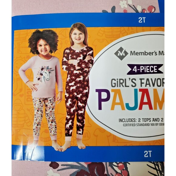 Member's Mark Girls Set of 3 Cotton 4 Piece Snug Fit Pajama Sets Toddler 2T NEW - Picture 4 of 7